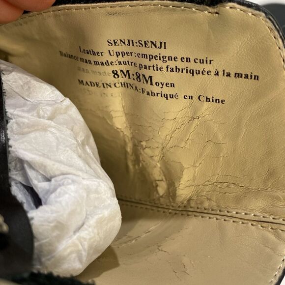 Adrienne Vittadini Senji Women's Black Leather Booties Dual Zipper Size 8 - Picture 8 of 16